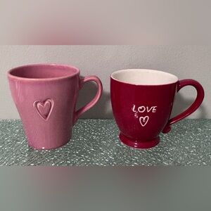 Starbucks Set of Hearts & Love Large 15 Ounces Ceramic Coffee Mugs